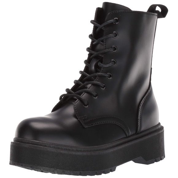 YOKI Botte kenzo-06 pour Femme, Noire, 8 Moyen US