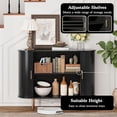 thumbnail image 2 of Aisword Sideboard Buffet Cabinet with Storage,Mid Century Modern Fluted Accent Coffee Bar Console Table,Tambour Sliding Doors& Adjustable Shelf for Kitchen, Living Room, Entryway, 40 Inch Black, 2 of 7