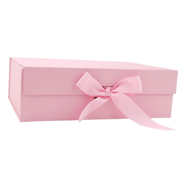 Caja de regalo con cinta reutilizable, cajas de regalo para propuesta, con tapas, embalaje de regalo Rosado