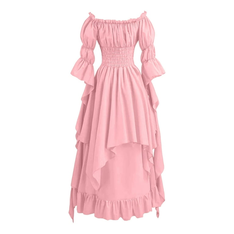 WTOBBY Women's Vintage Solid Color Lace Collar 3/4 Sleeve Dress, Retro Inspired Cosplay Costume with Elegant Neckline Detailing,Pink XL - Walmart.com WTOBBY Women's Vintage Solid Color Lace Collar 3/4 Sleeve Dress, Retro Inspired Cosplay Costume with Elegant Neckline Detailing,Pink XL - Walmart.com