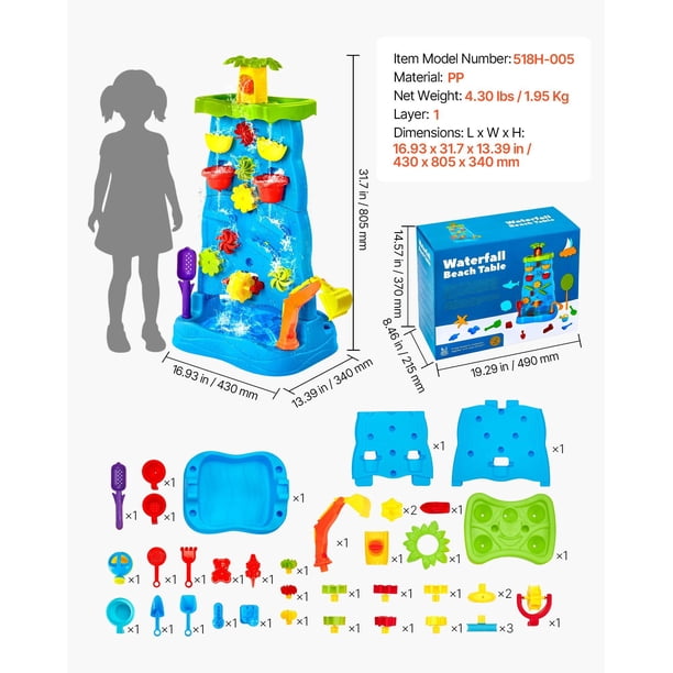 Sand Water Table for Toddlers, Double Sided Kids Activity Table