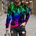 thumbnail image 2 of Stamzod Men Clothes Clearance Men's Plus Size T Shirts Galaxy Digital Print Round Neck Men Long Sleeve Basic Cotton Tee&Nbsp; Tops, 2 of 5
