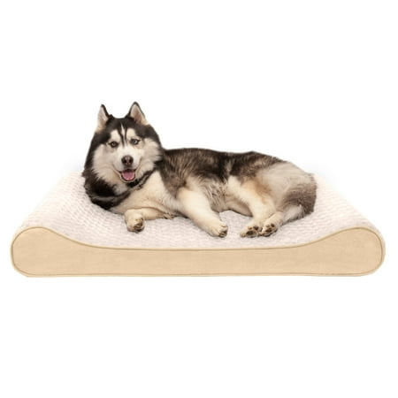 UPC: 0842229117806 | FurHaven Pet Dog Bed | Memory Foam Ultra Plush Luxe Lounger Pet Bed for Dogs & Cats Cream Jumbo