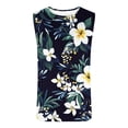 thumbnail image 3 of Momasggi Mens Floral Graphic Tank Tops Summer Vacation Shirts Tropical Hawaiian Print Tanks Lightweight Sleeveless Crewneck Beach Tank Top Beige 3XL, 3 of 4