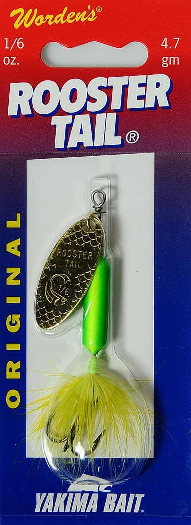 Yakima Bait Worden's Original Rooster Tail, Inline Spinnerbait Fishing Lure,  Lime Chartreuse, 1/6 oz. 