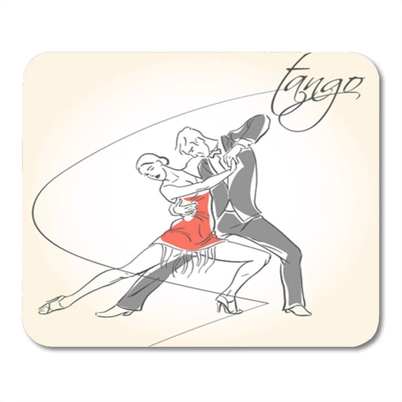 SIDONKU Sketch Latin Dances Argentine Tango Argentina Attraction Ballroom Elegance Mousepad Mouse Pad Mouse Mat 9x10 inch