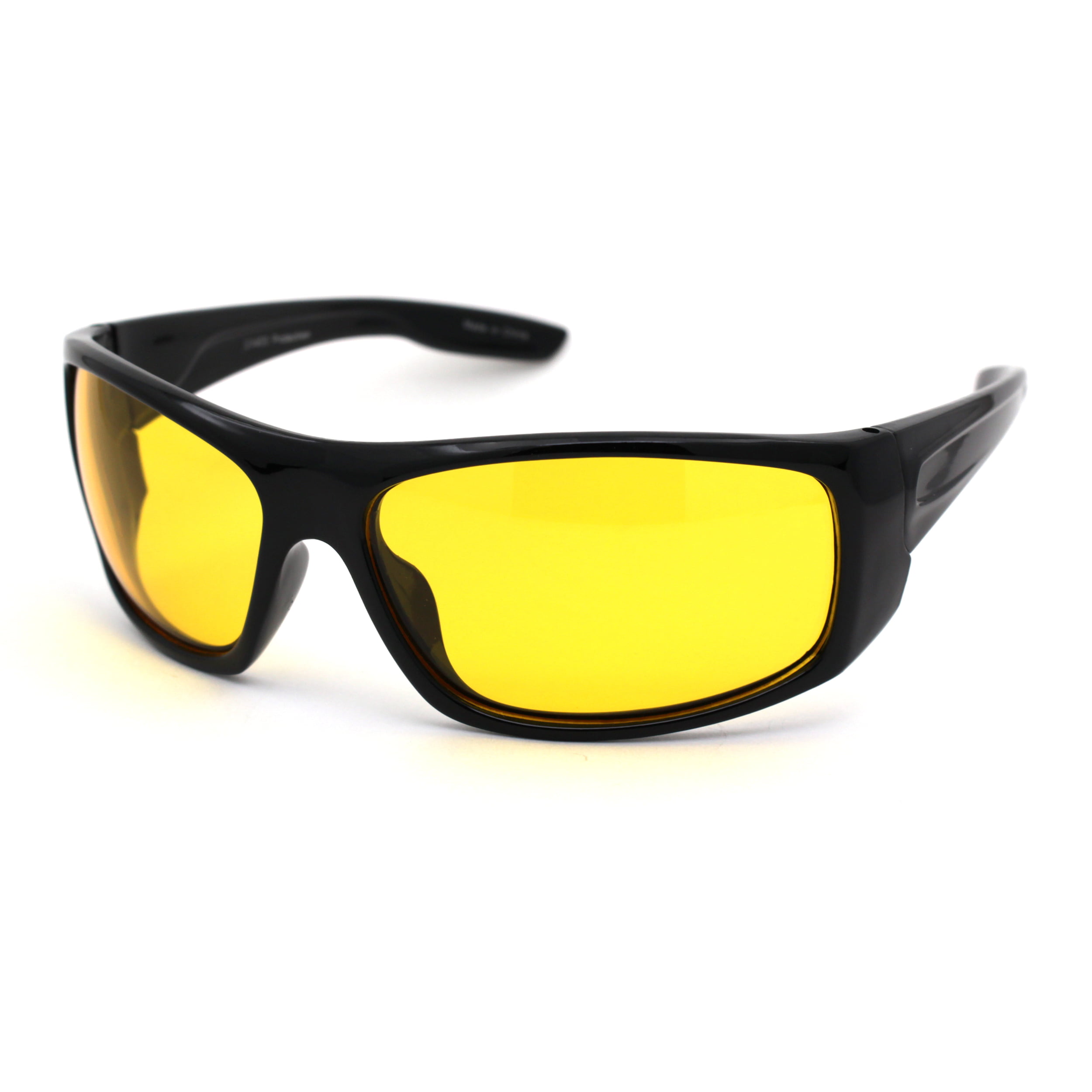 Yellow Sun Glasses Night Vision Driving Padded Motorcycle Riding Cycling Men 