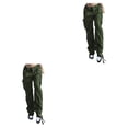 thumbnail image 1 of Minnieouse Otoño primavera mujer pantalones con bolsillos senderismo niñas estilo Casual Retro Jeans algodón pierna ancha Cargo pantalones ropa Verde S 2Conjunto, 1 of 6