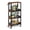 Utility Slim Storage Cart Rustic Brown+ Black, variant on Utility Slim Storage Cart with Wheels, 4 Tier Slim Rolling Cart, Slim Rolling cart for Kitchen,Small Rolling Cart with Wood Top, Skinny Metal Organization Trolley Laundry with Handle for Small Space