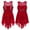 Burgundy, variant on Raenseen Kids Girls Lyrical Ice Figure Skating Dance Leotard Dress Shiny Sequin High-low Skirt Light Blue 8