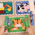 HEVIRGO Puzzles Toys Cartoon Design Universal Wooden Young Children