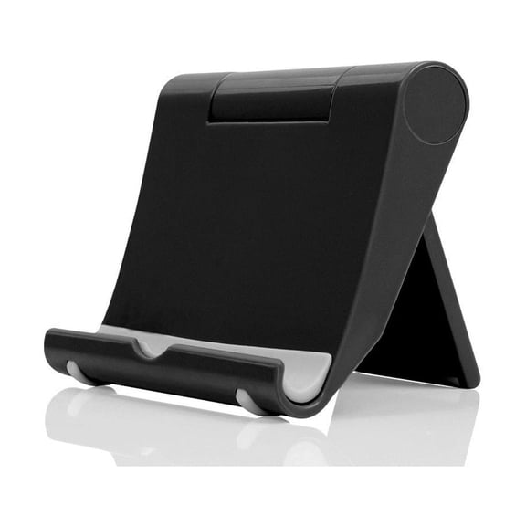 GJX Cell Phone Stand for Desk Foldable Cell Phone Holder Desk Tablet Holder Mobile Phone Dock, Multi-Angle Universal Adjustable Tablet Dock Tablet Stand for Desk (Black)