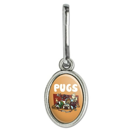 Rogue Gear Bag PUGS Games RPG Pickup Groups LFG Rogue Wizard Warrior Ranger 2 Antiqued Oval Charm Clothes Purse Suitcase Backpack Zipper Pull Aid ()