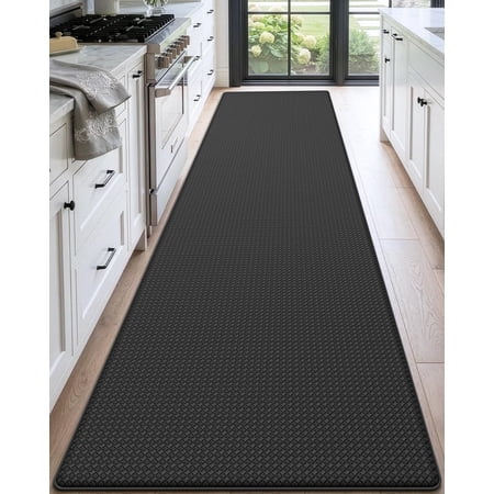 Anti Fatigue Cushioned Kitchen Floor Mat in Black 23x86 Soft Comfort Style