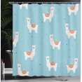 thumbnail image 3 of Ambesonne Animals Shower Curtain, Llamas Pattern and Dots, 69"Wx84"L, Multicolor, 3 of 4