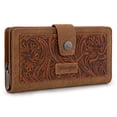 thumbnail image 7 of Wrangler Women's RFID Bifold Wallet - Large Western Tooling Flower Design, Card Case & Cash Organizer, Stylish Travel Clutch for Ladies, Brown, 7 of 7