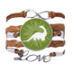 thumbnail image 1 of El tamaño del cuerpo animal de presa de altura Pulsera de cuero Negro trenzado pulsera de cuerda de amor Unbranded M, 1 of 3