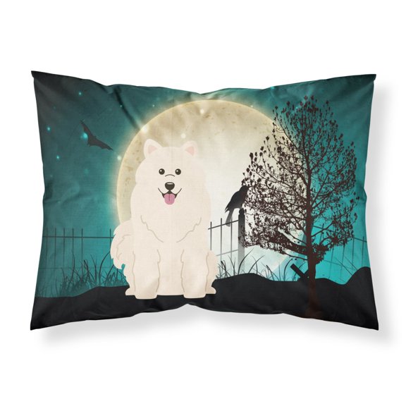 Halloween Scary Samoyed Fabric Standard Pillowcase