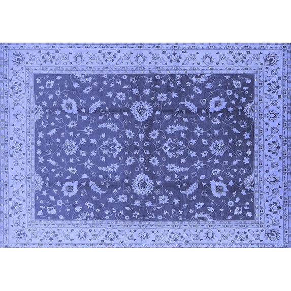 Ahgly Company Indoor Rectangle Oriental Blue Traditional Area Rugs, 5' x 7'