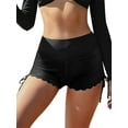 thumbnail image 2 of Gupgi Women Swim Shorts Solid Color High Waist Drawstring Slim Bottoms Swimming Trunks Summer Board Shorts, 2 of 6