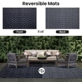 thumbnail image 3 of Alfombra exterior Smiry de 152 x 244 cm, impermeable, reversible, gris, 3 of 7