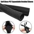 thumbnail image 2 of Cable Sleeve Self Closing PET Braided Expandable Auto Line Management Overlaps Flexible Loom Split Pipe Tube, 2 of 7