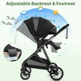 thumbnail image 4 of Vomeast 2 in 1 Baby Strollers, Foldable Travel Stroller with Reversible Seat, All-Wheel Suspension, 5-Point Harness, Black, 4 of 13