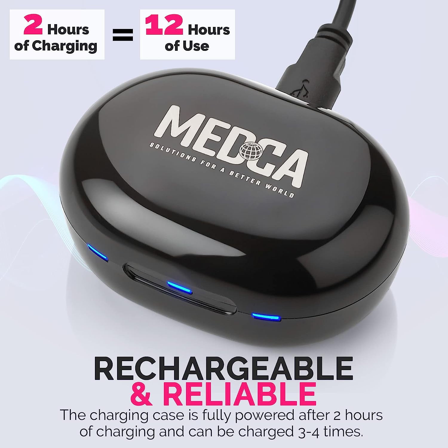 Digital Hearing Amplifier - Next Generation In the Ear Personal Sound Device w/Noise Reduction - Rechargeable ITE 2 Piece Set, Portable Charging Case Sound Assist for Adults and Seniors, Black