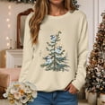 thumbnail image 2 of larppty Christmas Sweatshirt Women Cute Xmas Tree Snowman Print Graphic Pullover Sweater Winter Tops Party Casual Crewneck Clothes （Beige, L）, 2 of 6