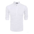 thumbnail image 4 of Camisas Cuello Mao Lino Hombre Casual Manga Larga Slim Fit, 4 of 7