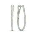 thumbnail image 2 of ARAIYA JEWELRY 10K White Gold Inside and Outside Diamond Hoop Earrings for Women, 2 of 8