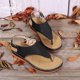 thumbnail image 4 of Chanclas de verano para mujer, zapatillas con tacón de cuña, sandalias, chanclas informales, zapatos de mujer Wmkox8yii  sa5110, 4 of 9