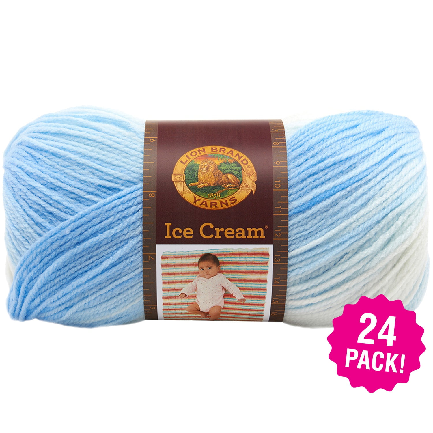 Lion Brand Ice Cream Yarn Blueberry, Multipack of 24