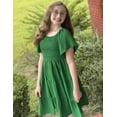 thumbnail image 5 of Arshiner Girls Summer Dress Tween Casual Smocked Swing Flowy Ruffle Midi Dresses with Pockets, 5 of 6
