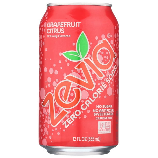 Zevia Soda Zero Calorie Grapefruit Citrus Can, 6/12 Fl Oz