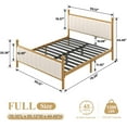 thumbnail image 2 of Full Size Metal Platform Bed Frame with Upholstered Headboard, Easy Assembly, No Box Spring Needed, White, 2 of 9