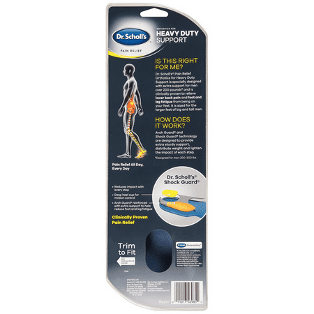 Dr. Scholl's Heavy Duty Support Pain Relief Orthotics, Size 8-14 1 ea (Pack of 4)