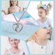 thumbnail image 4 of Collar de amor con alas de ángel y corazón palpitante, colgante de cadena para clavícula (platino, oro [diamante blanco]) --- Código de producto 39477, 4 of 5