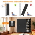 thumbnail image 6 of Freestanding Metal Storage Cabinet, 71 Inch Tall Heavy Duty Organizer with 2 Shapely Doors, Adjustable Shelves, for Bedroom Living Room Kitchen, Black, 6 of 19