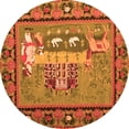 thumbnail image 1 of Ahgly Company Indoor Round Medallion Orange French Area Rugs, 5' Round, 1 of 1