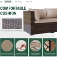thumbnail image 2 of Gotland Outdoor Patio Furniture Set with 43" Propane Fire Pit Table, 8 Pieces Conversation Sets Wicker,Sand, 2 of 6