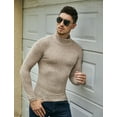 thumbnail image 6 of Uniexcosm Sweaters for Men Turtleneck Long Sleeve Knitted Sweater Pullover Male, 6 of 8