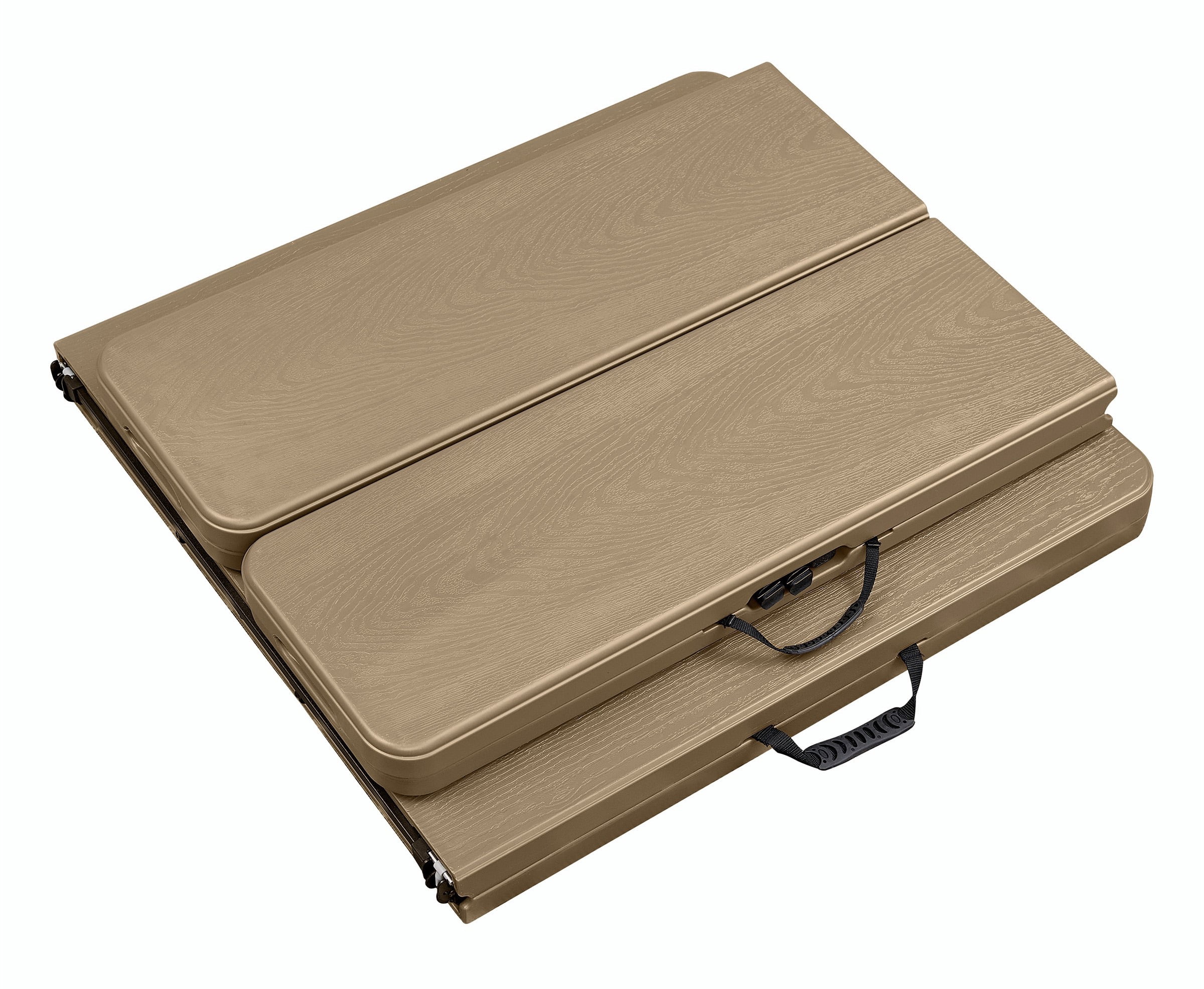 (3 pack) Living & More 3-Piece 6 ft Folding Picnic Table Set with 2 Benches, Polyethylene and Steel, Indoor/Outdoor, Light Brown and Dark Brown