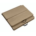 thumbnail image 4 of Living and More 3-Piece Picnic Table Set, 6 Foot Polyethylene Folding Table with 2 Folding Benches, Weather Resistant, Indoor Outdoor, Light Brown Wood Finish with Dark Brown Legs, 4 of 11