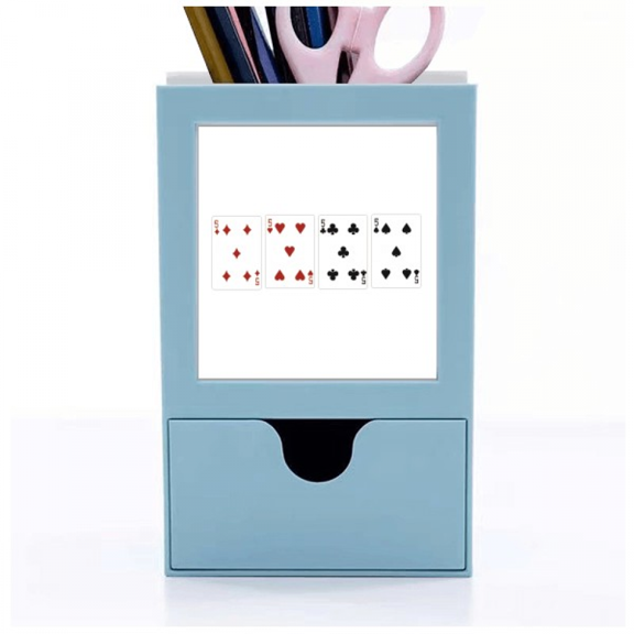5 heart spade club pattern Desk Supplies Organizer Pen Holder Card