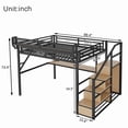 thumbnail image 6 of Mirightone Metal Loft Bed with Desk, Lights, and Storage Shelf - Queen, Black, 6 of 8
