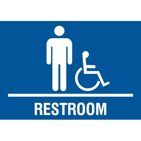 Bathroom Sign At Walmart men restroom handicap accessible blue sign - large 12 x 18 retail Bathroom Sign At Walmart men restroom handicap accessible blue sign - large 12 x 18 retail