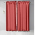 thumbnail image 2 of Vargottam Cotton Slub Pastel Red Curtains 56 Inch Window Curtain Rod Pocket Window Panels For Bedroom 2 Panels, 2 of 9
