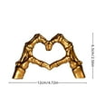 thumbnail image 3 of Neoyler Skeleton Heart Hands Resin Decor for Halloween Indoor Outdoor Spooky Display Suit for Home Office Desk and Gift for Halloween Lovers 4.7in Gold, 3 of 6
