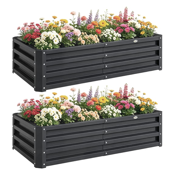Galvanized Raised Garden Bed 4x2x1 ft - Metal Planter Box for Vegetables, Flowers, Herbs, Succulents - Durable, Rust-Resistant Gray